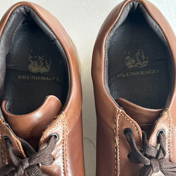 Bruno Magli Diego Sneakers Men’s 11 M EU 44 Cognac Low Top Shoes Brown Leather - Picture 10 of 12